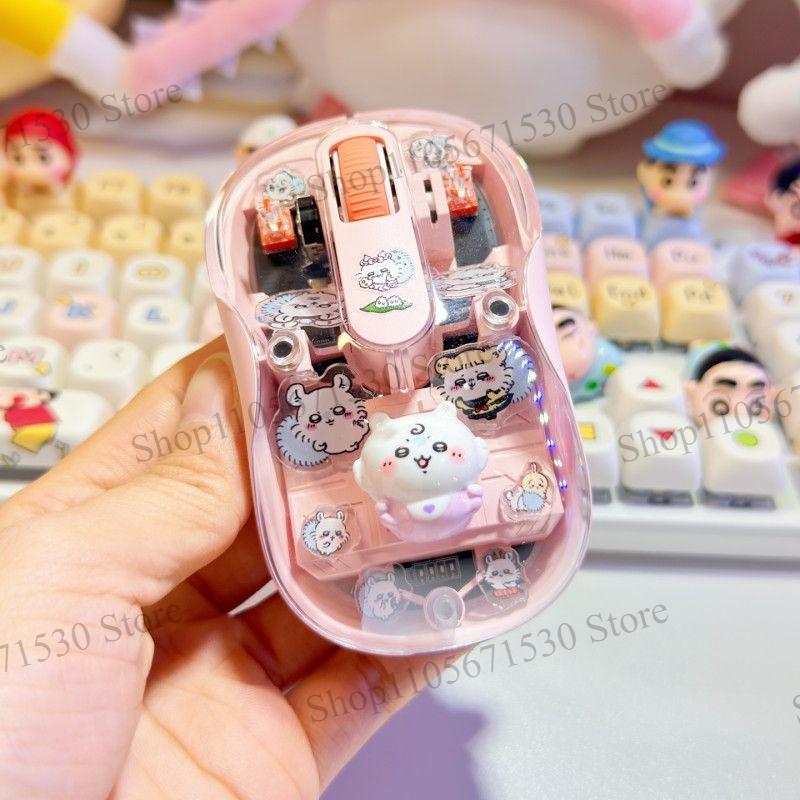 Kawaii Tech Accessories - Ratón inalámbrico Kawaii Chiikawa Transparent Kurimujji
