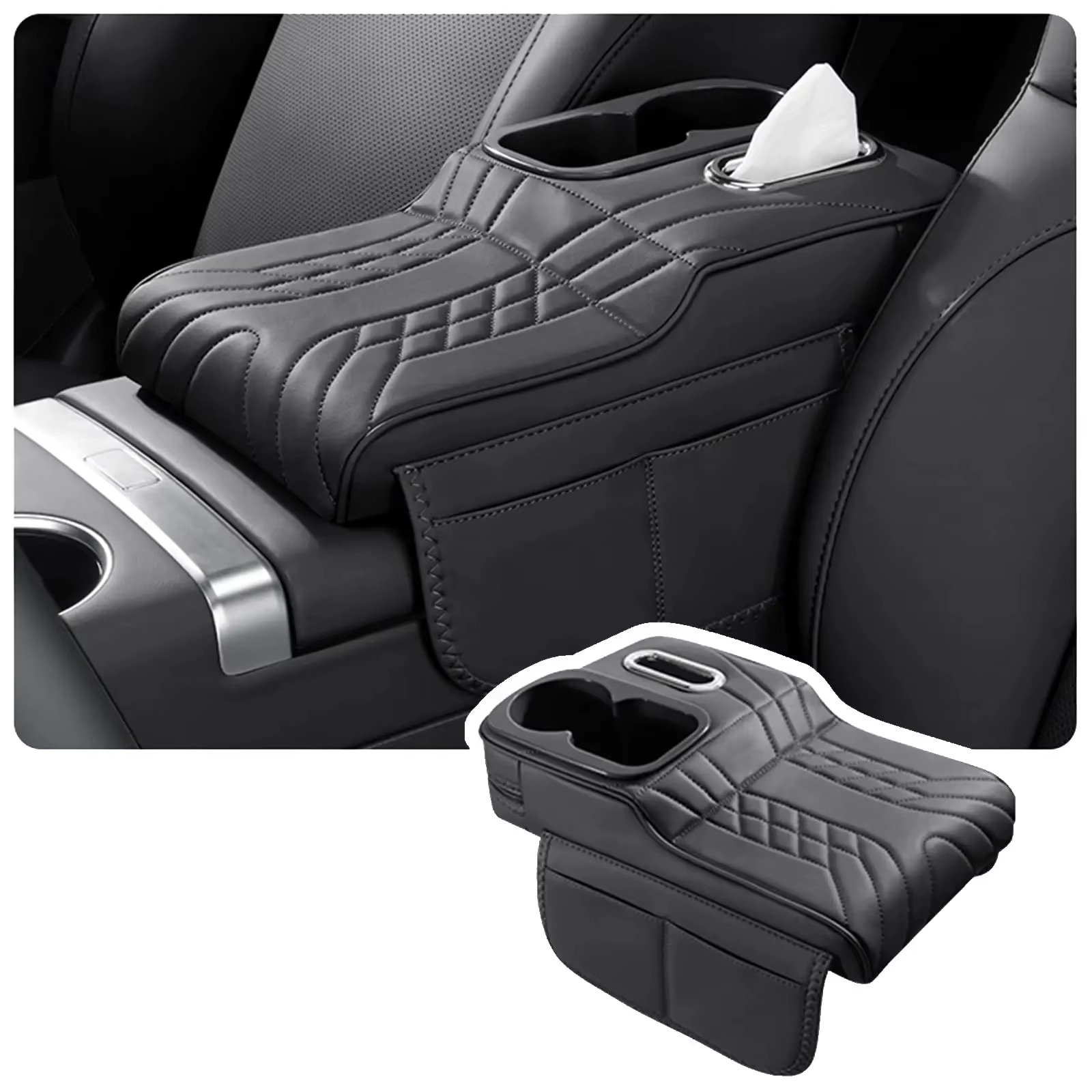 Tech Car Accessories - Almohadilla elevadora para reposabrazos de coche,