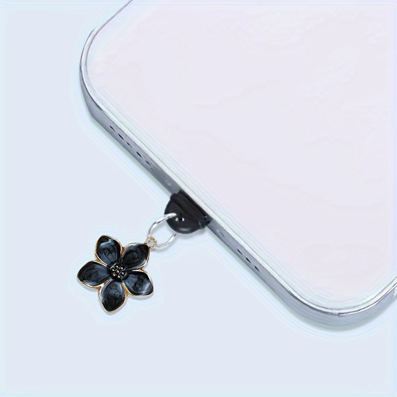 Bonita flor rosa y negra, acce - Mobile Tech Accessories reseña y precio